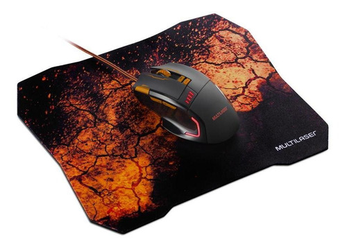 Kit Gamer Multilaser Mouse 3.200 Dpi + Mousepad - Mo256