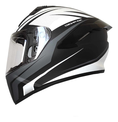 Casco Gris, Blanco, Negro Integral De Moto Motowolf 