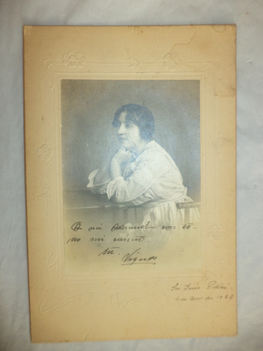 Antigua (1920) Fotografía Dedicada De Una Joven Dama (Usado)