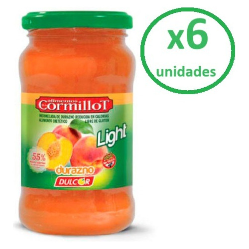 Pack Mermelada Durazno Dr. Cormillot 390g X 6 Un - Dh Tienda