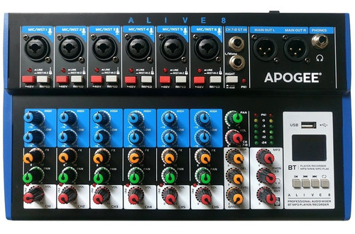 Apogee Consola Mixer Alive 8 Usb Bluetooth 8 Canales P
