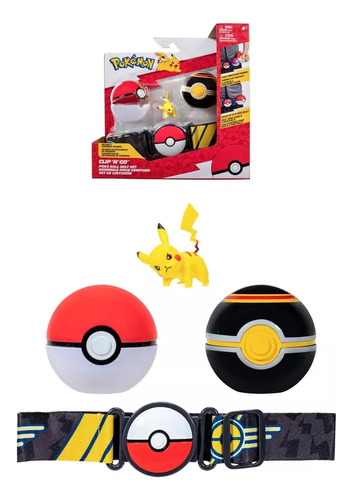 Pokemon Clip N Go Set De Cinturon Con 2 Pokebolas Y Pikachu