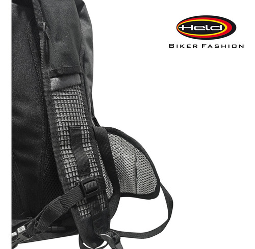 Mochila Moto Touring Held To Go 12 Lts Pvc Color Negro/Gris Diseño de la tela Liso