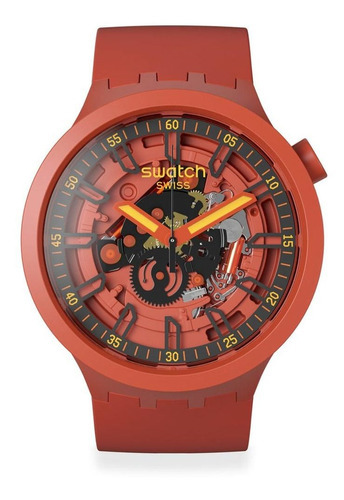 Reloj Swatch Big Bold Open Hearts Rojo De Plástico