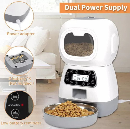 Alimentador Automático Elf Pet Feeder De 3,5 L Alimentação M
