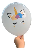 Comprar Set 10 Globos Transparente Con Confeti Perlado Unicornio