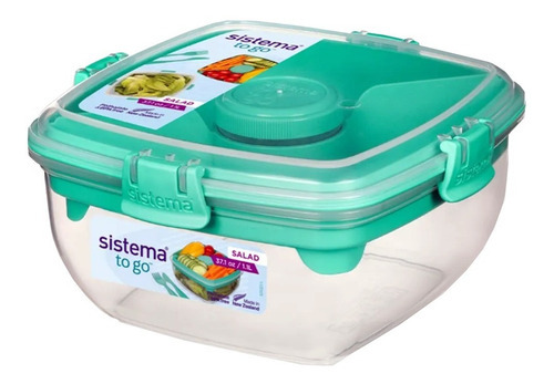 Tupper Vianda Recipiente Sistema To Go Ensaladas 1,1lts Color Verde Claro