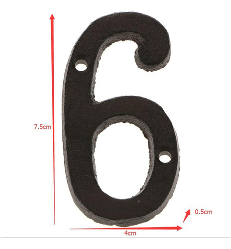 Números De Número De Hierro Forjado 0 Y 6 Para Puerta ,