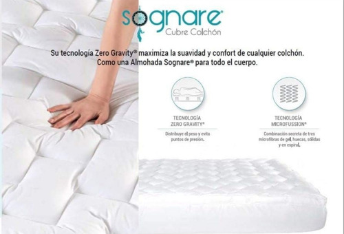 Cubrecolchón Sognare Hipoalergénico 1,5 Plazas (1,00x1,90cm)