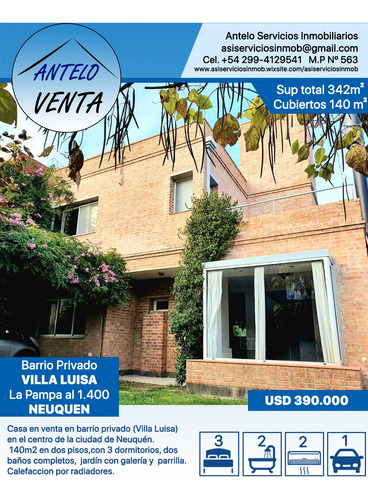 Casa En Venta En Barrio Privado Villa Luisa, Neuquén Capital