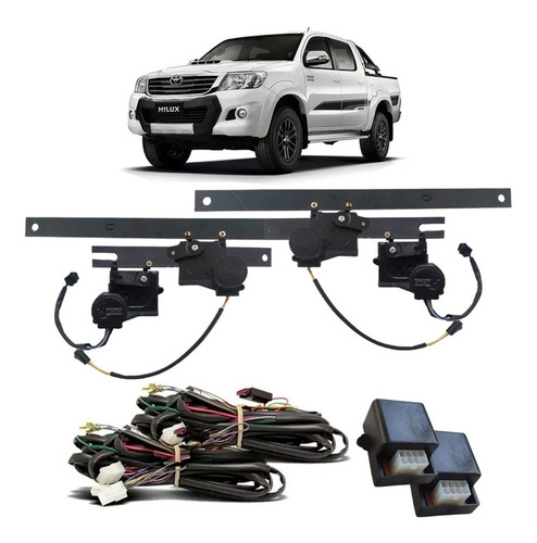 Kit Trava Elétrica Nova Hilux 4 Portas Específica Sem Furos