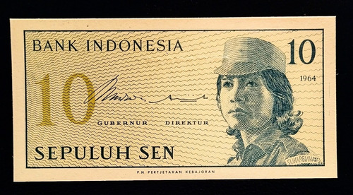Indonesia 10 Sen 1964 Sin Circular Pick 92a