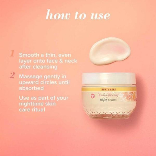 Imagen 6 de 6 de Crema Facial De Noche Burt's Bees Truly Glowing 51 Gr