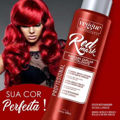 Imagem 2 de 6 de Máscara Capilar Tonalizante Mask Color Red Veggue 500ml