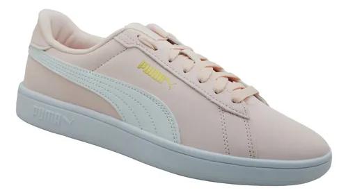 Puma Smash 3.0 L White Frosty Pink Gold Men Unisex Casual Shoes 390987-12