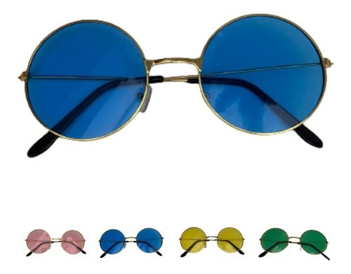 Lentes Lennon X 1 Hippie Anteojos Vidrio Colores Cotillon