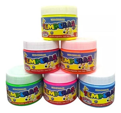 Tempera Pintura Sta Señorita Pote 250g Colores Fluo Neon Color Naranja