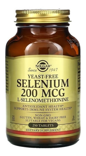 Solgar | Selenium | Selenio | 200mcg | 250 Tablets