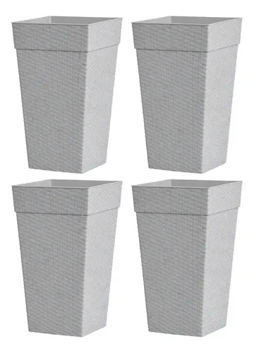 Kit 4 Vasos Coluna Plantar Flores Planta Jardim Decorar Sala