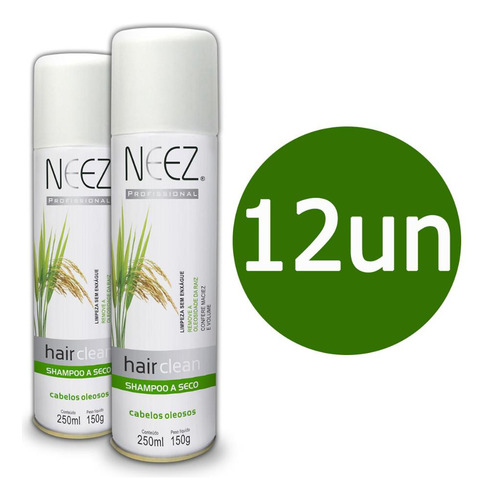 Shampoo Seco Neez Cabelos Oleosos 250ml 12 Unidades