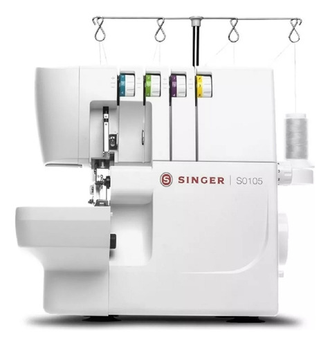 Máquina de coser overlock Singer S0105 portable blanca 220V