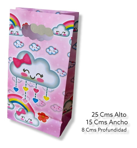 Bolsa Cotillón Fiesta Lluvia Nube Amor Arcoiris Candy Party