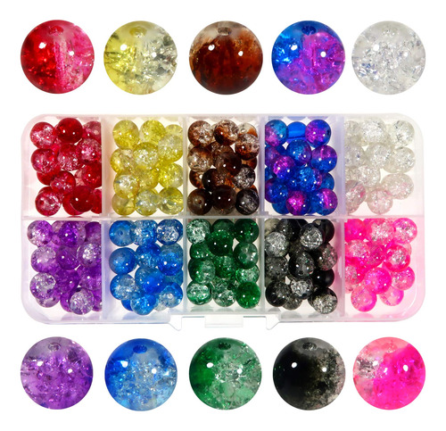 Toaob 200pcs 8 Mm Multi -color Croche Glass Beads Beads Redo
