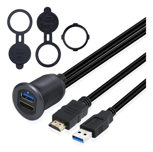 Kework Usb 3.0 Y Montaje Hdmi Con Usb 3.0 Macho A Hembra De 