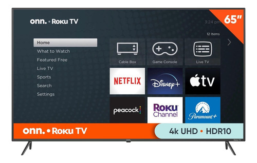 Smart Tv Onn 100012587 Pantalla 65'' 4k 2160p Uhd Hdr (Reacondicionado)