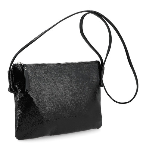 Cartera Bandolera - 100% Cuero Charol Negro - Ines Ott