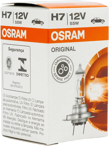 Imagem 5 de 5 de Lampada H7 Osram 12v 55w Original Luz Farol Fabrica Alemanha