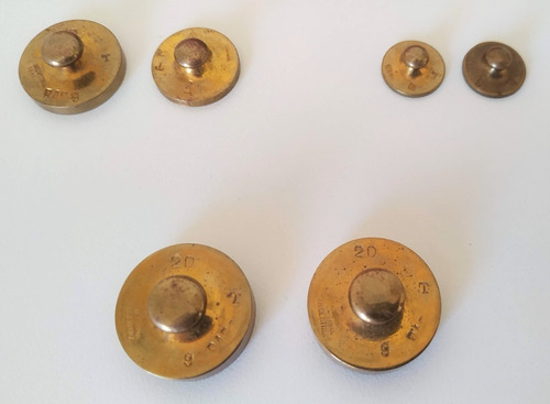 Caja De Pesas Calibradas, De Bronce, Chatas - De 2 A 100 Grs