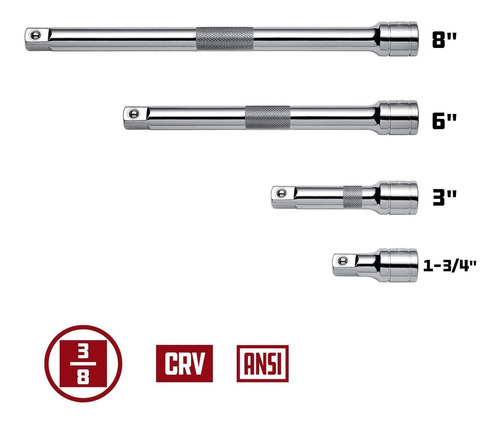 Powerbuilt 3/8 Dr.4 Piezas Barra De Extensión Conjunto 1-3/4