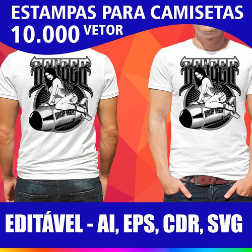 10 Mil Estampas Camisetas Sublimação Transfer -imagens Vetor