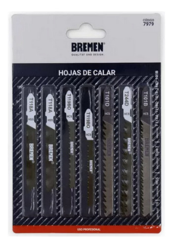 Set Juego 10 Hojas Calar Encastre T Para Madera Bremen 7979