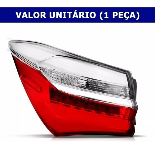 Lanterna Traseira Corolla 2018 2019 Bicolor Canto C/ Led Tyc