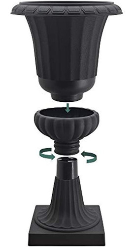Arcadia Garden Products Pl50bk-2 Urna De Plástico De Lujo (p