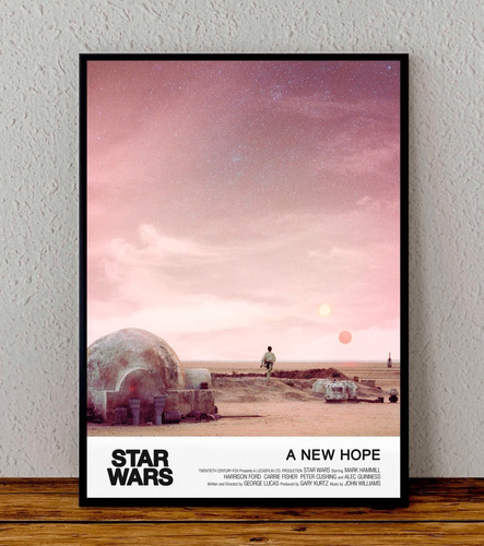 Cuadro 33x48 Poster Enmarcado Star Wars A New Hope Ep 4 02