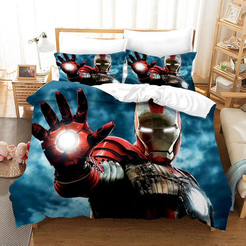 Funda De Edredón Avengers Iron Man, Ropa De Cama De Algodón