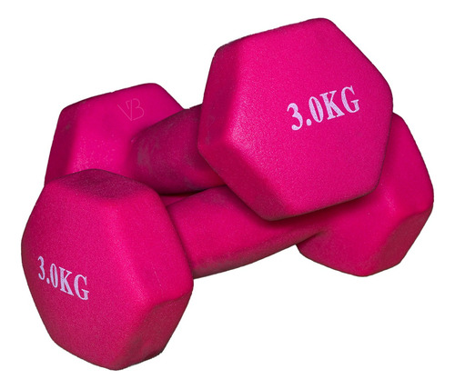 Par De Mancuernas Neopreno Profesional 3 Kg Gym (rosa)