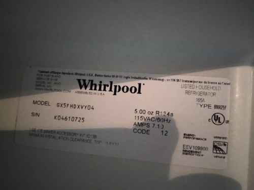 Nevera Whirlpool Tres Puertas, Usada En Buen Estado. 1100 $