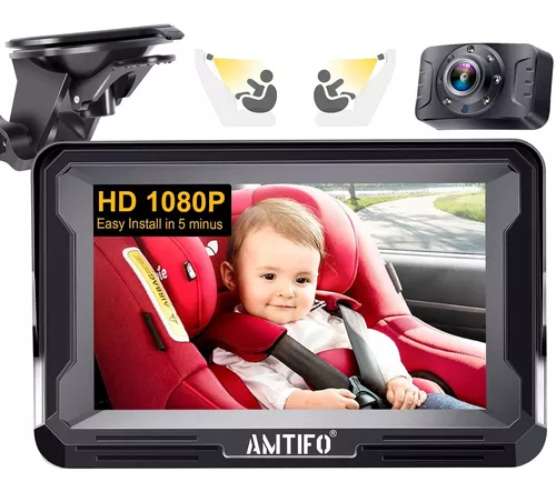 Espejo de coche de bebé Cámara de coche de bebé 4.3 pulgadas HD Monitor de  coche de bebé Espejo de bebé para asiento de coche orientado hacia atrás