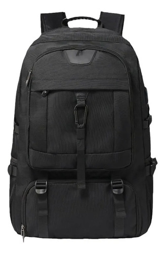 Mochila De Viaje Deportiva Gym Impermeable Para Hombre De Grande Capacidad 80l Con Compartimentos Para Zapatos Y Laptop De 18'' Escolar Negro Con Puerto De Carga Usb