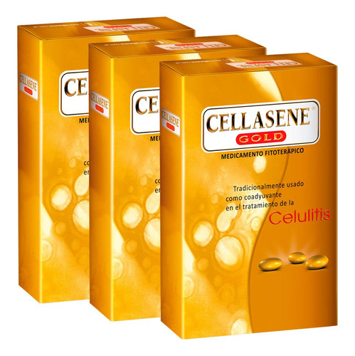 Combo 3 Cellasene Gold X 30 Capsulas Anticelulitis Original