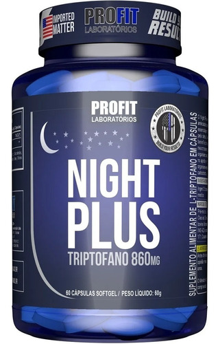 Profit Night Plus - Triptofano 860mg - 60caps - Sem sabor