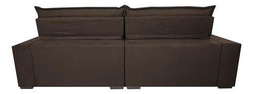 Sofá Retrátil Reclinável 2,15 Pocket Cama Inbox Spazus Suede Cor Café