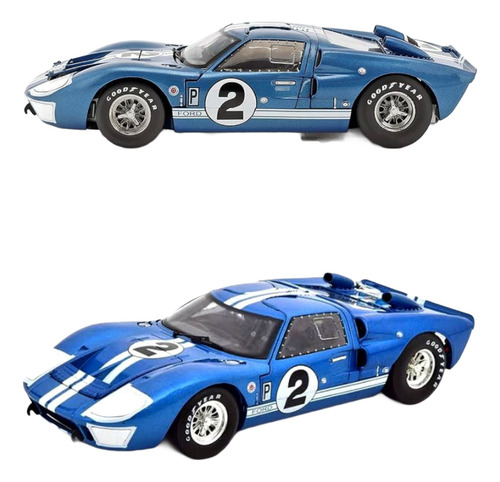 Ford Gt-40 Mk Ii #2 1966 Shelby Collectibles 1:18 Die-cast Azul (Usado)