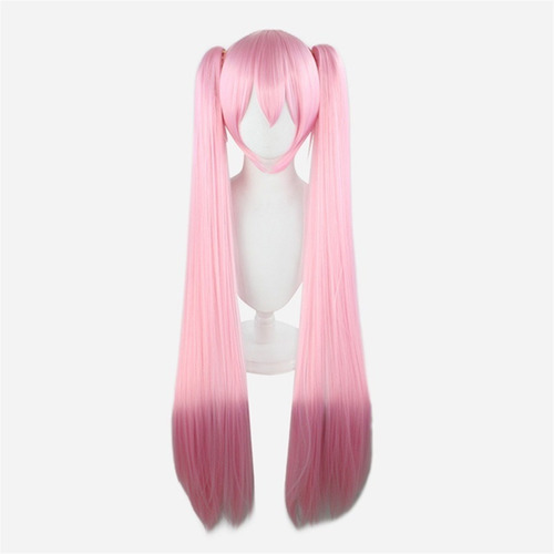 Peluca De Cosplay Vocaloid Miku Hatsune De Pelo Largo, Rosa,