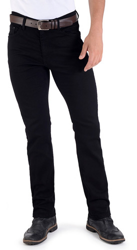 Jeans Hombre Pantalón Mezclilla Classic Fit Negro Yale