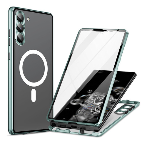 Funda De Cristal Metálico De Doble Cara Para Samsung S23